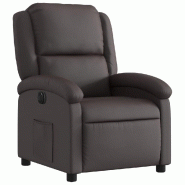 VidaXL Fauteuil inclinable électrique marron foncé cuir véritable Modèle Hermelia - 3204255