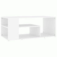 VidaXL Table basse blanc 100x50x40 cm bois d'ingénierie Modèle Atlas Infinite Chic - 806921
