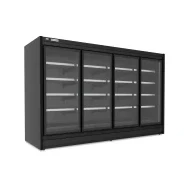 Vitrine murale négative et à groupe déporté avec  portes en triple vitrage pour supermarché - DELPHINIUM