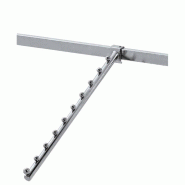 Bras incliné L46,2 cm - tube ovale avec tenons arrêt de cintre - acier chromé
