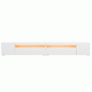Buffet bas Merax avec éclairage LED 16 couleurs, commode TV, meuble TV avec 2 portes, 1 abattant et 1 compartiment ouvert - blanc multi-matériau WF2