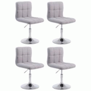 CLP Lot de 4 chaises lounge Palma V2 en Tissu ajustable et pivotant Gris - gris textile 318621 CLP Lot de 4 chaises lounge Palma V2 en Tissu ajustable et pivotant Gris - gris textile 318621