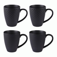 Coffret de 4 mugs Snow black mat 35 cl - Noir Rond Porcelaine Table Passion - noir porcelaine 3106232375545 Coffret de 4 mugs Snow black mat 35 cl - Noir Rond Porcelaine Table Passion - noir porcelaine 3106232375545