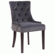 Décoshop26 - Chaise de salle à manger x1 design antique capitonné en velours gris foncé avec 4 pieds en bois marron 10_0001932 - marron 3000250746779 Décoshop26 - Chaise de salle à manger x1 design antique capitonné en velours gris foncé avec 4 pieds en bois marron 10_0001932 - marron 3000250746779