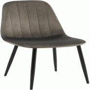 Décoshop26 - Chaise de salle à manger x1 design moderne coutures verticales velours anthracite et pieds en métal noir 10_0007548 - noir métal 3000