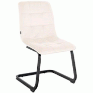 Décoshop26 - Chaise de salle à manger x1 housse en velours matelassé crème et cadre en métal noir CDS101150 - noir 3000250459327 Décoshop26 - Chaise de salle à manger x1 housse en velours matelassé crème et cadre en métal noir CDS101150 - noir 3000250459327