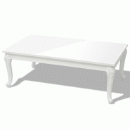 Décoshop26 - Table basse de salon forme rectangulaire design classique 115 x 65 x 42 cm MDF blanc brillant DEC037013 - blanc 3000263049638