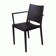 Fauteuils d'extérieur en polypropylène empilables Florence noirs (lot de 4) | Qdm - FW574