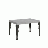 Itamoby Table extensible Paxon 140/224x80cm béton avec pieds anthracite - gris 8050598900994