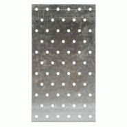 Plaques perforées acier galvanisé, largeur 40 mm, longueur 120 mm, carton de 100 plaques