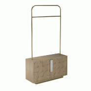 Présentoir central Dua' Line laiton podium et barre 100x40x160 cm