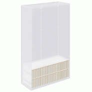 Tiroir Vertigo T03 MDF naturel et blanc mat H20cm pour caisson 120cm - par 2