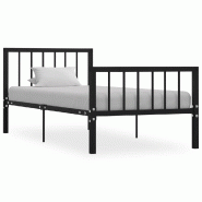VidaXL Cadre de lit sans matelas noir métal 100x200 cm Modèle Fervioris - 284569