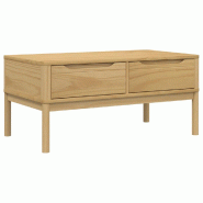 VidaXL Table basse FLORO cire marron 99x55,5x45 cm bois massif de pin Modèle Élégia Moderne - 374017