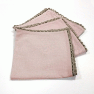 3 serviettes de table femina 40x40cm rose dragÉe - paris prix