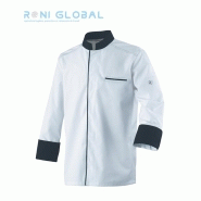 Veste de cuisine homme manches longues - Coupe slim en polyester et coton - ABAX ML ROBUR - Maille respirante_0