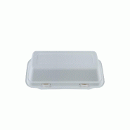 Betik Ecoline – 200 unités – Boîte sandwich bagasse blanc – 28,5 x 13,5 x 6 cm 1000 ml - blanc Bagasse 1011371