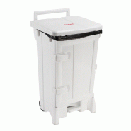 Collecteur à pédale 90L avec porte Gilac - Blanc