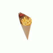 Cône à frites carton avec compartiment sauce - CONE-FRITES-SAUCE