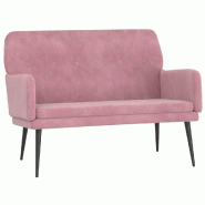 Décoshop26 - Banquette banc avec dossier et accoudoirs 108 x 79 x 79 cm en velours rose DEC024683 - 3000254845966