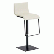Décoshop26 - Tabouret de bar x1 chaise haute siège pivotant en PVC crème support métal noir mat 10_0000720 - noir 3000745069604