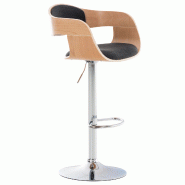 Décoshop26 - Tabouret de bar x1 design scandinave en tissu gris foncé et structure en bois clair 10_0005051 - gris 3000252431581 Décoshop26 - Tabouret de bar x1 design scandinave en tissu gris foncé et structure en bois clair 10_0005051 - gris 3000252431581