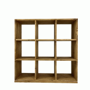Etagère 9 cases Westside double face L119xP39xH120cm - pin vieilli