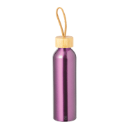 Gourde - aluminium recyclé - couvercle bambou avec anse - 600 ml - couleur fuchsia - 130 gr Gourde - aluminium recyclé - couvercle bambou avec anse - 600 ml - couleur fuchsia - 130 gr