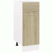 Helloshop26 - Armoire à tiroirs inférieure optimisée rangement cuisine 30 x 46 x 81,5 cm en bois d'ingénierie chêne sonoma 02_0047654 - Bois mass