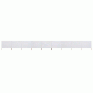 Helloshop26 - Brises-vue paravent 9 panneaux tissu 1200 x 120 cm blanc sable 02_0008855 - blanc Bois massif 3000474847764