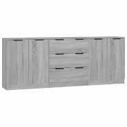 Helloshop26 - Buffet bahut commode armoire meuble de rangement organisateur cuisine salle de séjour salons 3 pcs sonoma bois 02_0037181 - 30002132564 Helloshop26 - Buffet bahut commode armoire meuble de rangement organisateur cuisine salle de séjour salons 3 pcs sonoma bois 02_0037181 - 30002132564