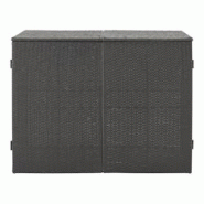 Helloshop26 - Cache poubelle pour 2 conteneurs avec revêtement 111 x 148 x 80 cm polyrotin 03_0006698 - 3001838047769 Helloshop26 - Cache poubelle pour 2 conteneurs avec revêtement 111 x 148 x 80 cm polyrotin 03_0006698 - 3001838047769
