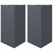 Helloshop26 - Jardinière bac lit surélevé plantes fleurs jardin terrasses lot de 2 triangulaire 50 x 43 x 75 cm acier anthracite 02_0039104 - 30002 Helloshop26 - Jardinière bac lit surélevé plantes fleurs jardin terrasses lot de 2 triangulaire 50 x 43 x 75 cm acier anthracite 02_0039104 - 30002