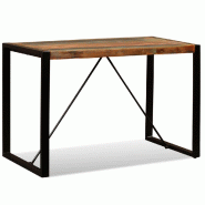Helloshop26 - Table de salon salle à manger design Bois de récupération massif 120 cm 0902181 - Bois massif 3001964584701