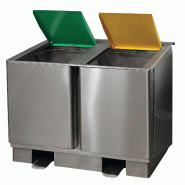 ITALCONCEPT L2G Poubelle De Tri Selectif Inox 304 A Ouverture, 950 x 800 x 500mm - 3616350230072