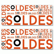 Kit affiches soldes rouge et noir horizontales 100x40cm