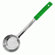 Louche inox perforée 118 ml avec manche en polypropylène coloris vert