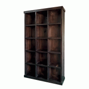Meuble presentoir pin 15 cases madera - noir Meuble presentoir pin 15 cases madera - noir