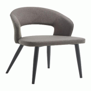 Mobiliara Lot de 2 Chaises Arthur Gris  – Assise Mousse Haute Densité, Piètement Acier Époxy Dublin, Design Contemporain - gris polyester A06605/01