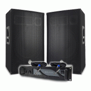 Pack Sono DJ BM SONIC Amplificateur 3000W, Paire d'Enceintes Passives 2x700W, Câbles Speakon, Sonorisation PRO - 3666638038678