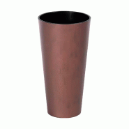 Prosperplast - Pot TUBUS SLIM CORTEN 3,3 L avec réservoir - 15x15x28,6 cm, coloris Cuivre - cuivre plastique polypropylène ZA4027