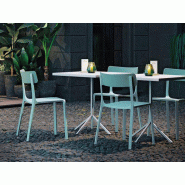 Lot de 4 chaises Outdoor design - aluminium empilable par 4 - Ruelle Lot de 4 chaises Outdoor design - aluminium empilable par 4 - Ruelle