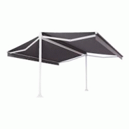 Store double pente Mabay 4,20x2x2,00 M Intersun Manuel (Manuelle - Blanc satiné RAL9010 - Gris foncé 300g/m²) - gris aluminium 3662618010191 Store double pente Mabay 4,20x2x2,00 M Intersun Manuel (Manuelle - Blanc satiné RAL9010 - Gris foncé 300g/m²) - gris aluminium 3662618010191