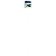 Thermomètre digital de jardin - Grande dimension - Horloge - Rétro-éclairage solaire - 3026T