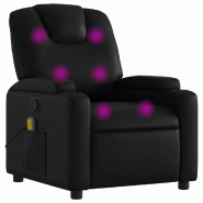 VidaXL Fauteuil de massage inclinable noir similicuir Modèle Gravora - 8721012184671