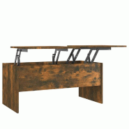 VidaXL Table basse Chêne fumé 102x50,5x46,5 cm Bois d'ingénierie Modèle Terrasse Tau Prime Plus - 819299XL