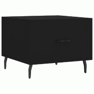 VidaXL Table basse Noir 50x50x40 cm Bois d'ingénierie Modèle Flex Métal - 829430