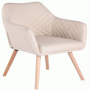 CLP Chaise de salle à manger Gent en tissu Crème/Nature - beige textile 311627
