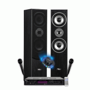 Colonnes son hifi pack karaoke EVIDENCE ACOUSTICS star5, 1000w pmpo, ampli stéréo 2x50w, usb bluetooth, 2 micros, lumière led - 3666638037572
