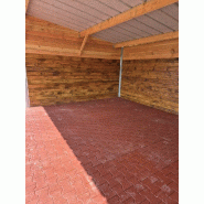 Dalles écurie en caoutchouc drainant - Govatks - 50 x 100 cm - Rougebrun